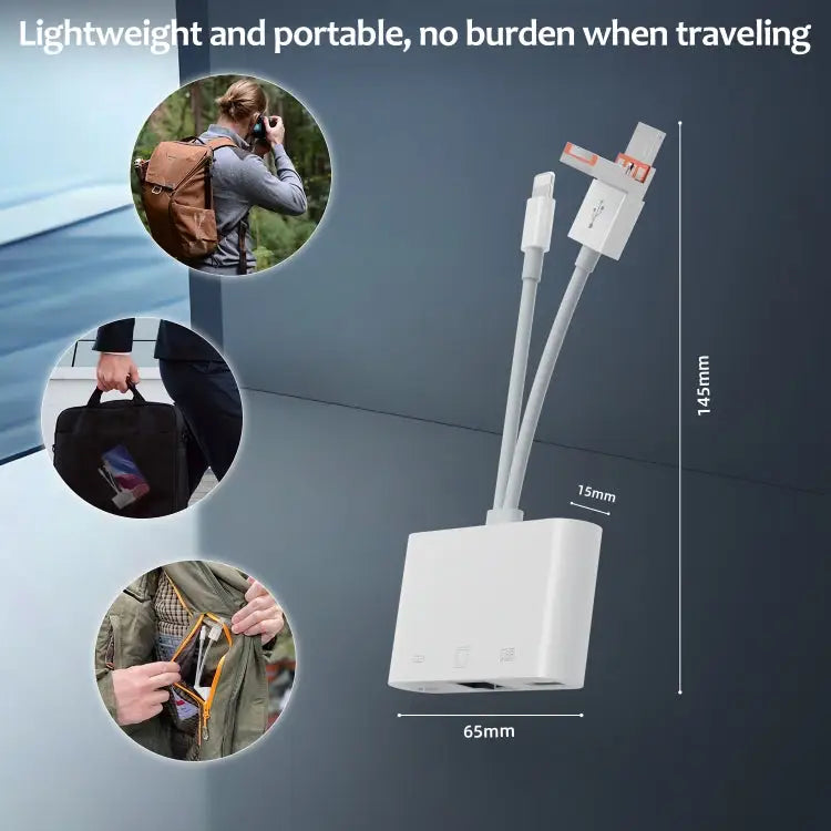 NK-107TL Pro USB-C / Type-C 8 Pin USB to 8 Pin USB RJ45 Multi-function Adapter NK-107TL Pro - NK-107TL Pro - Apple