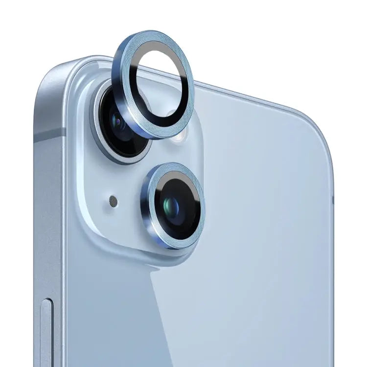 NORTHJO Camera Lens Protector Tempered Glass CD Vein Metal Ring Film For iPhone 14 / 14 Plus - For iPhone 14 / 14 Plus