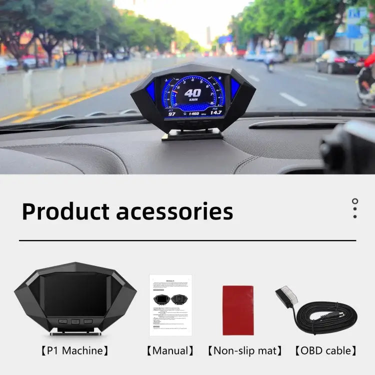 P1 3.5 inch Car OBD2 GPS HUD Head Up System Smart Digital Speedometer Meter Display - P1