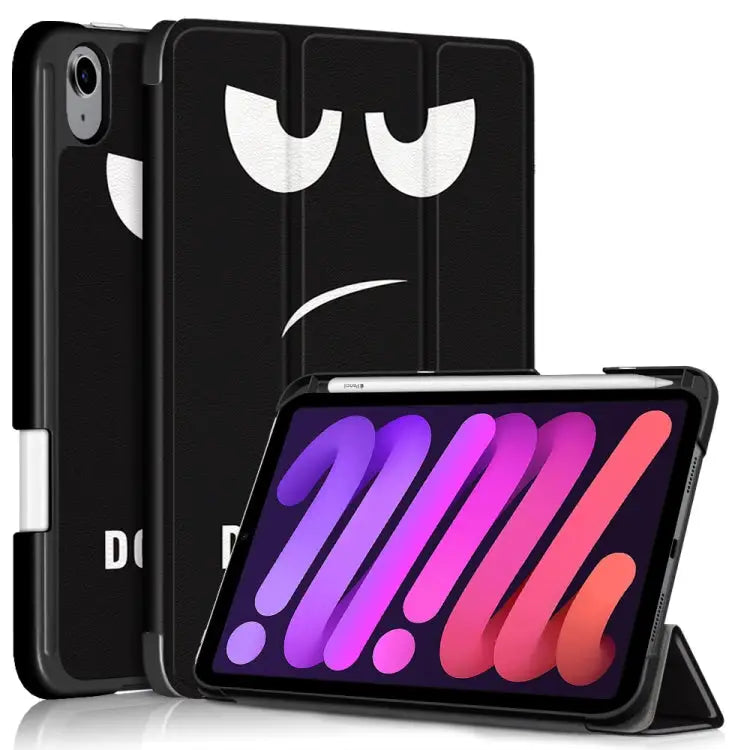 Painted Pattern TPU Horizontal Flip Leather Case with Three-folding Holder & Pen Slot & Sleep / Wake-up Function