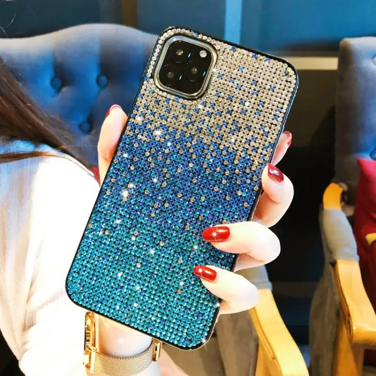 PC + Crystal Diamond Tri-Color Gradient Protective Case For iPhone 11 Pro For iPhone 11 For iPhone 11 Pro Max
