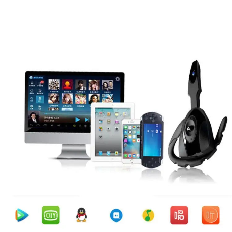 PS3 Bluetooth 5.0 Scorpion Unilateral Hanging Ear Bluetooth Earphone Black Hole Headset