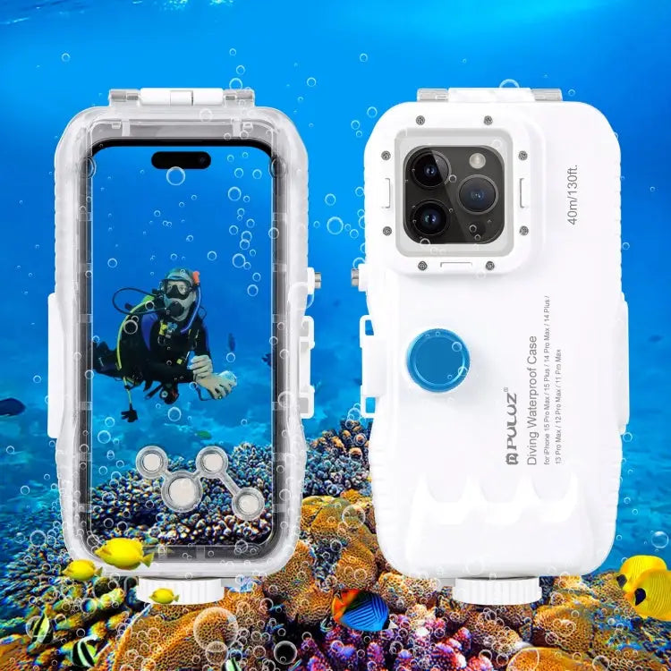 PULUZ 40m/130ft Waterproof Diving Case for 15 Pro Max / 15 Plus / iPhone 14 Plus / 14 Pro Max / 13 Pro Max / 12 Pro Max