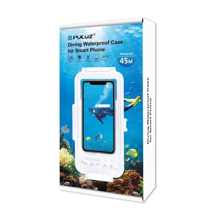 PULUZ 45m/147ft Waterproof Diving Case Photo Video Taking Underwater Housing Cover for iPhone 14 Series iPhone 13