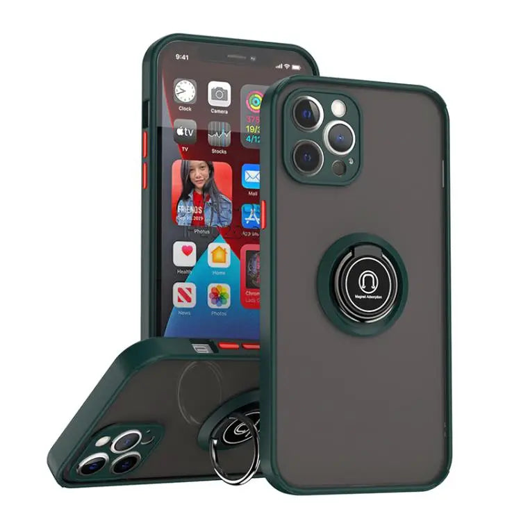 Q Shadow 1 Series TPU + PC Phone Case with Ring For iPhone 13 Pro For iPhone 12 For iPhone 12 Pro Max - For iPhone 12