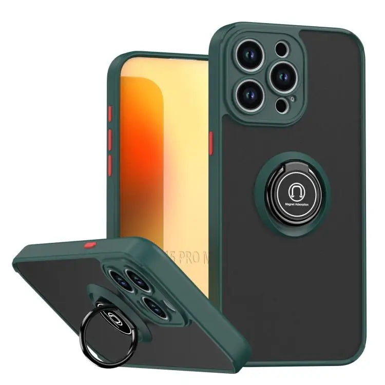 Q Shadow 1 Series TPU + PC Phone Case with Ring For iPhone 16 Pro For iPhone 16 Plus For iPhone 15 Pro Max - For iPhone