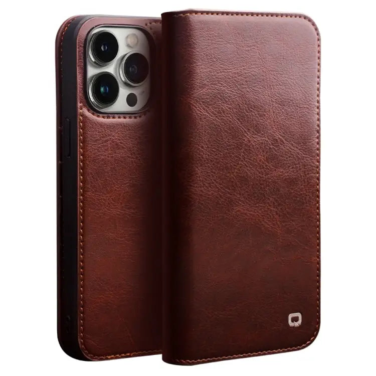 QIALINO Horizontal Flip Leather Phone Case For iPhone 14 For iPhone 14 Plus For iPhone 14 Pro For iPhone 14 Pro Max