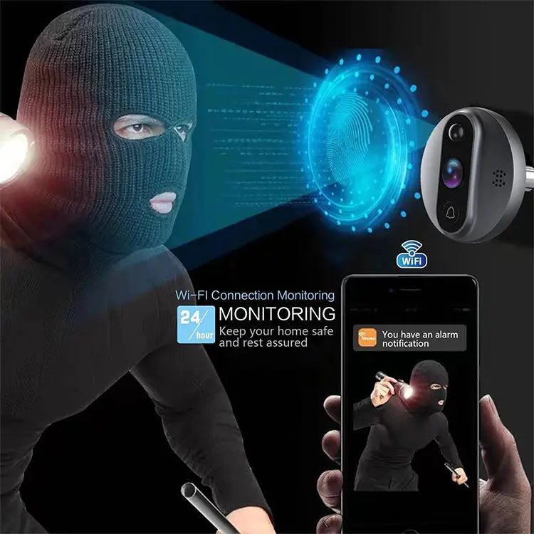 R9 4.3 inch WiFi Smart Video Visual Electronic Peephole Doorbell R9 - R9 / Black