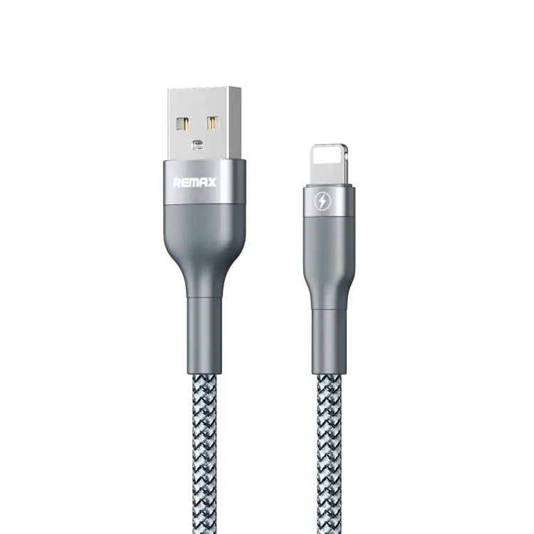 REMAX RC-064i Sury 2 Series 1m 2.4A USB to 8 Pin Data Cable for iPhone iPad - 8 Pin / Silver