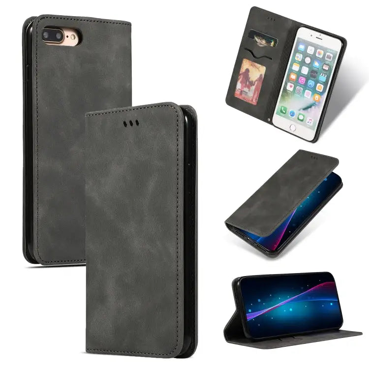 Retro Skin Feel Business Magnetic Horizontal Flip Leather Case for iPhone 8 Plus / 7 Plus For iPhone 8 Plus
