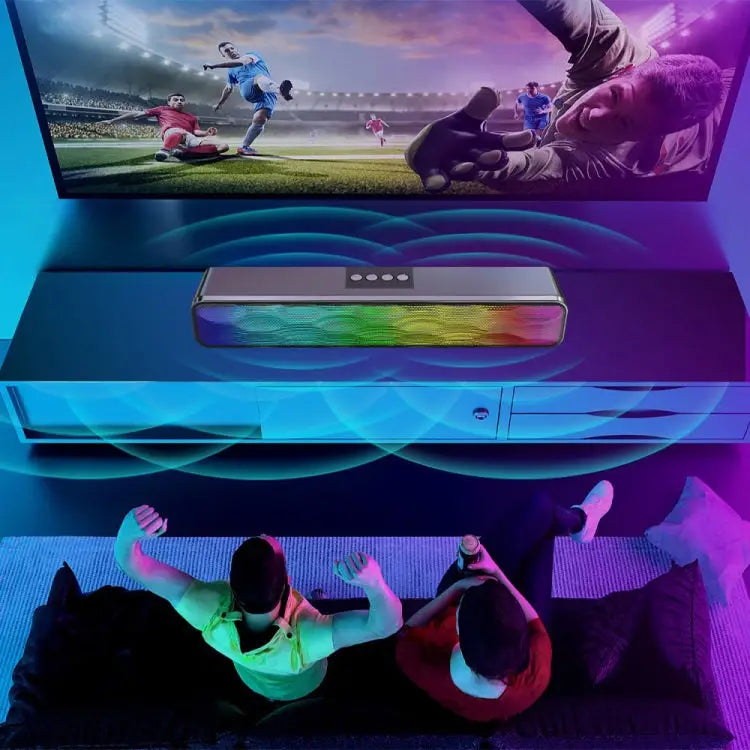 RGB Colorful Lighting Effect Desktop Long USB Wireless Bluetooth Speaker Q6 - Q6 - Apple Accessories