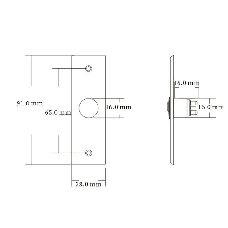 S28 Stainless Steel Narrow Strip Self-reset Electronic Access Control System Switch Out Button