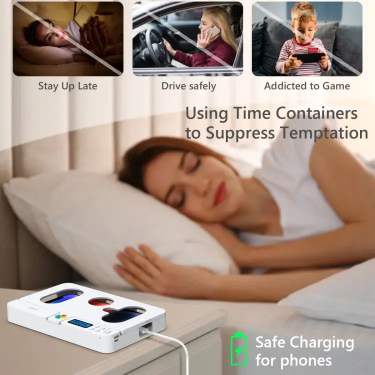 Self-discipline Smart Phone Lock Timing Box lock01 White - lock01 White