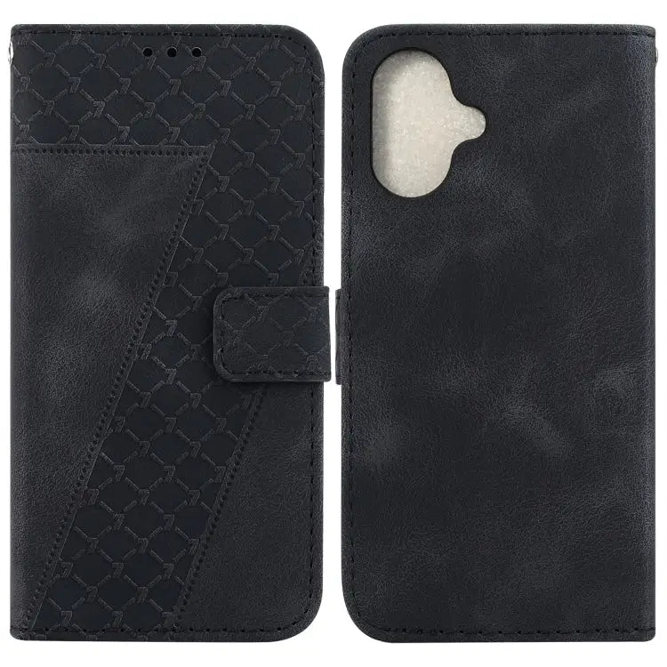 Seven-shaped Embossed Leather Phone Case iPhone 16e For iPhone 16 Pro Max For iPhone 16 Pro For iPhone 16 Plus