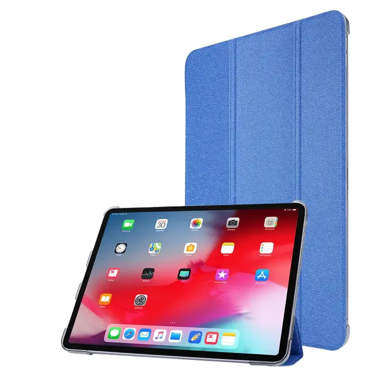 Silk Texture Three-fold Horizontal Flip Leather Case with Holder & Pen Slot For iPad Pro 11 (2021) - For iPad Pro 11