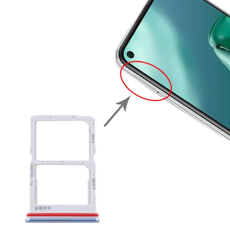 SIM Card Tray + NM Card Tray for Huawei P40 Lite 5G For Huawei P40 Lite 5G - For Huawei P40 Lite 5G / Baby Blue