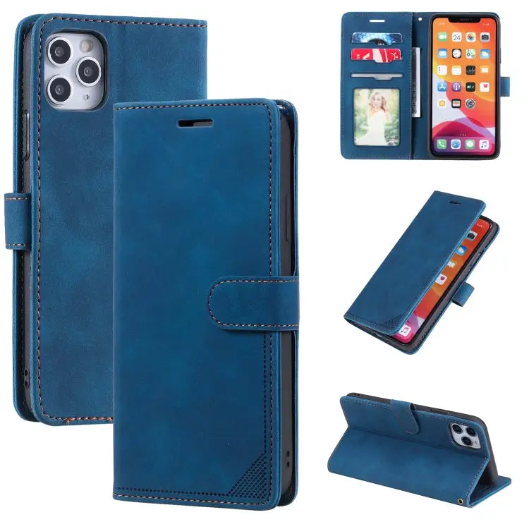 Skin Feel Anti-theft Brush Horizontal Flip Leather Phone Case For iPhone 12 Pro Max For iPhone 12 / 12 Pro For iPhone