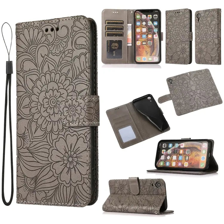 Skin Feel Embossed Sunflower Horizontal Flip Leather Case with Holder & Card Slots & Wallet & Lanyard For iPhone 11 Pro
