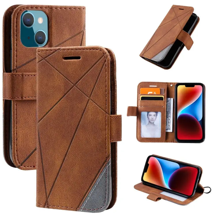Skin Feel Splicing Leather Phone Case For iPhone 14 Pro Max For iPhone 14 Pro For iPhone 14 For iPhone 14 Plus