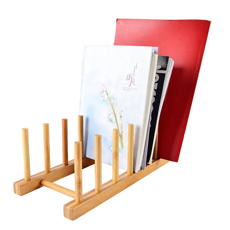 Solid Wood Dish Drip Rack Plate Holder Size: 25.5x12x10cm 5 Grid - 5 Grid