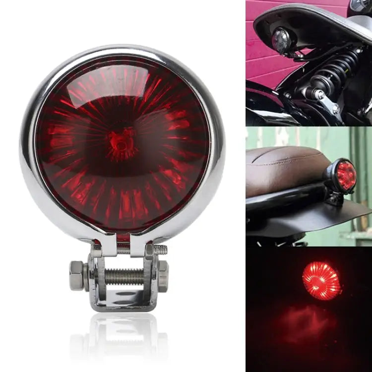 Speedpark 12V Motorcycle Modified Tail Light Brake Light for Harley - For Harley(Silver + Red) / Silver + Red