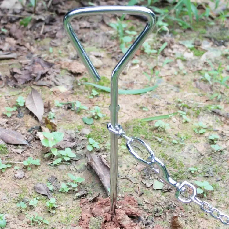 Stainless Steel Dog Spiral Tie Out 360 Degree Rotation Anti Wrap Fixed Pile Outdoor Camping Stake Size:42cm*8mm