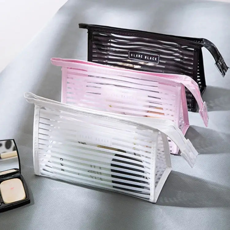 Stripe Style Portable Travel Cosmetic Organizer Bag Size: 23*14*9cm Random Color Delivery Stripe Style Cosmetic