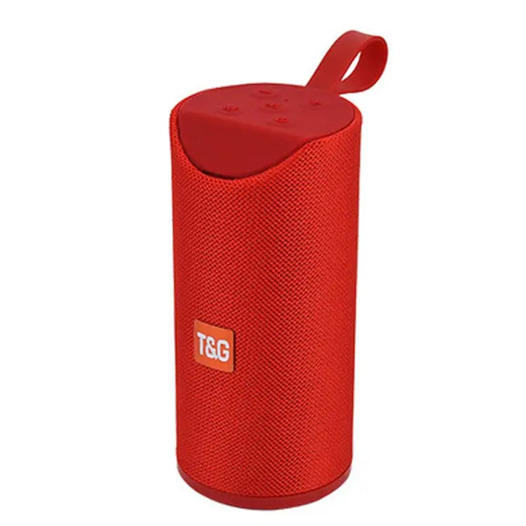 TG113 Portable Bluetooth Speakers Waterproof Stereo Outdoor Loudspeaker MP3 Bass Sound Box with FM Radio - Red - Apple