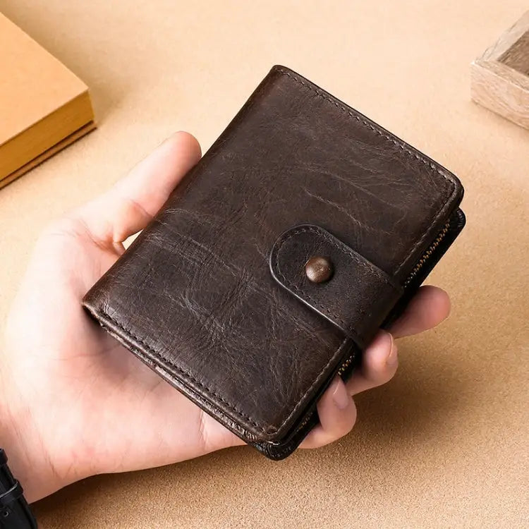 TP-201 Crazy Horse Leather Multi-functional Lather RFID Clasp Retro Wallet TP-201 - TP-201