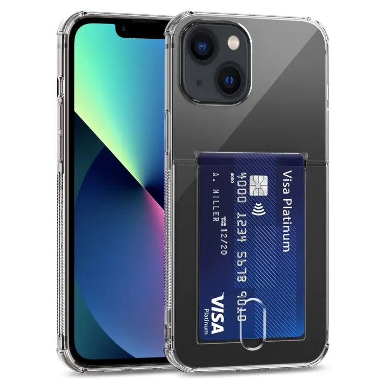 Transparent TPU Phone Case with Card Slots - For iPhone 14 - Apple Accessories