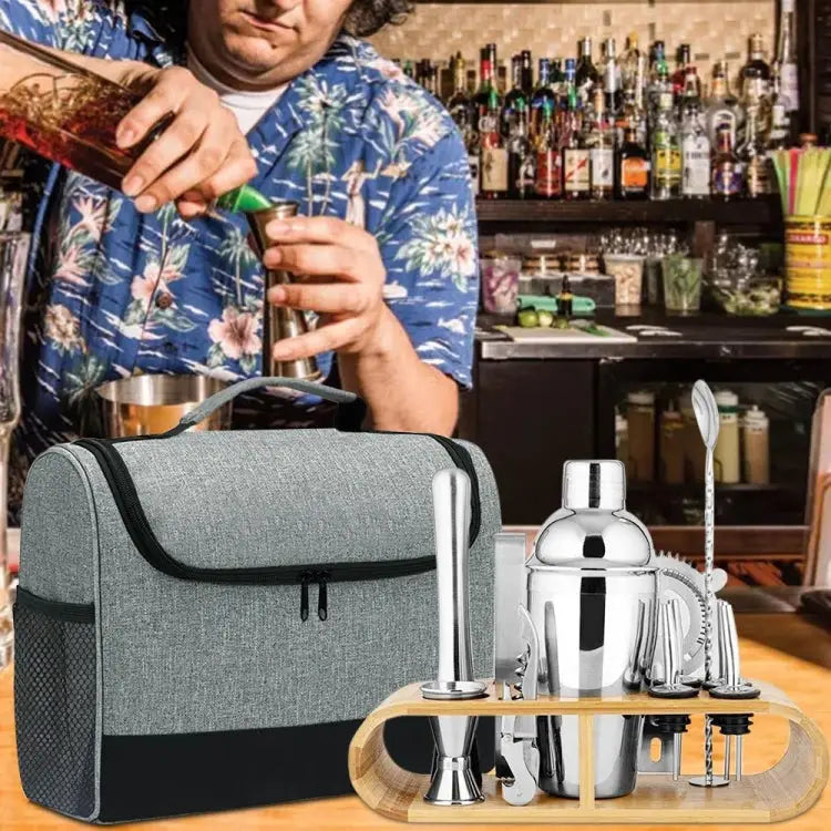 Travel Bartender Kit Bag Bar Tool Storage Bag 32.5 x 14.5 x 25.4cm - 32.5 x 14.5 x 25.4cm
