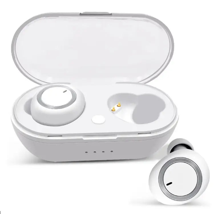 TWS-A1 Bluetooth Headset 5.0 True Wireless Mini Invisible Sports Running Music Earphones With Charging Box Mic - White