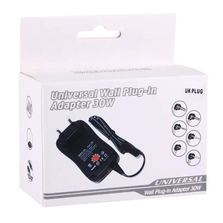 UK Plug Universal 30W Power Wall Plug-in Adapter with 5V 2.1A USB Port Tips: 8 PCS Cable Length: About 1.2m UK Plug