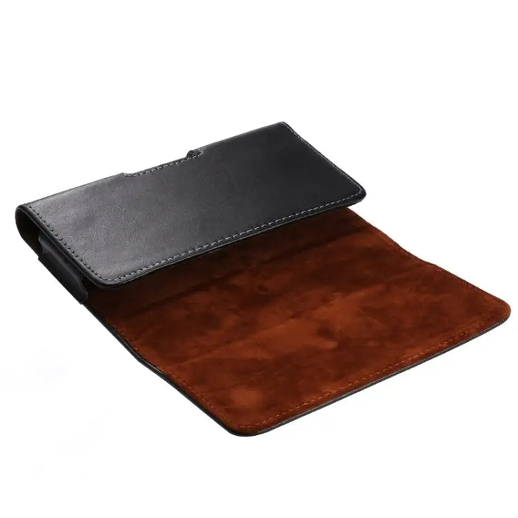 Universal Horizontal Style Leather Case / Waist Bag with Back Splint for iPhone 6 Galaxy S4 & S3 - Black