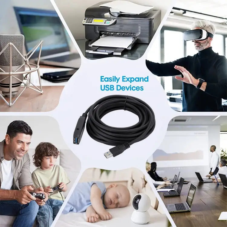 USB 3.0 Male to Female Data Sync Super Speed Extension Cable Length:30m 30m - 30m