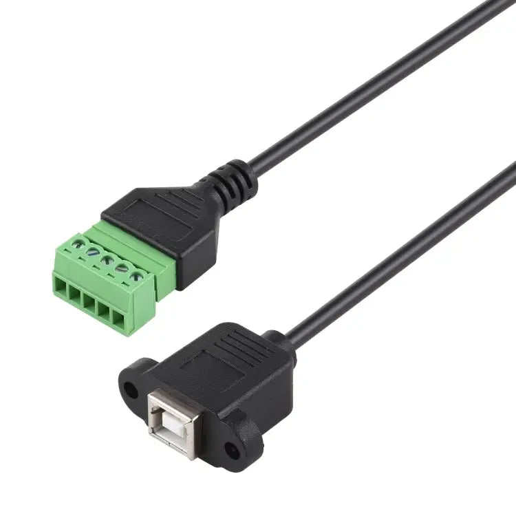 USB Type-B Female Plug to 5 Pin Pluggable Terminals Solder-free USB Connector Solderless Connection Adapter Cable