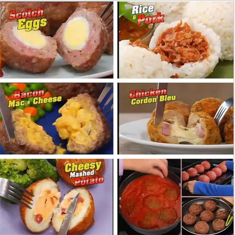 Useful Newbie Meatballs Fish Balls Kitchen Homemade Stuffed Meatballs Maker Home Cooking Tools ABS Red - ABS Red