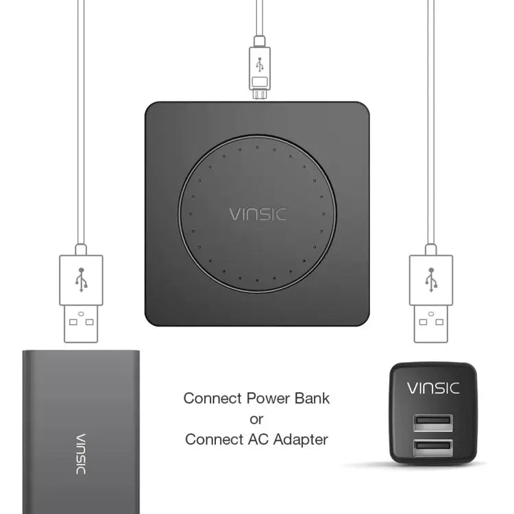 Vinsic 5V 1A Output Qi Standard Portable Wireless Charger Pad - Vinsic