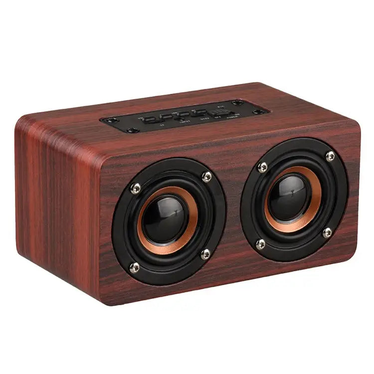 W5 Portable HiFi Shock Bass Wooden Bluetooth Speaker W5 - W5 / Dark Brown - Apple Accessories