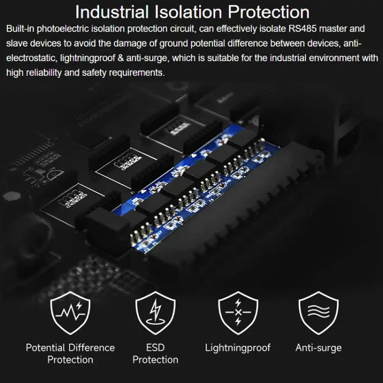 Waveshare RS485-HUB-8P Industrial-grade Isolated 8-ch RS485 Hub Rail-mount Support Wide Baud Rate Range