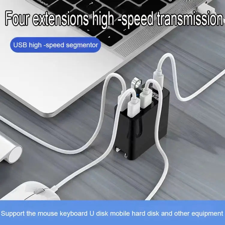 X83 65W Output USB-C / Type-C + 4 Ports USB HUB PD Charger US Plug - X83