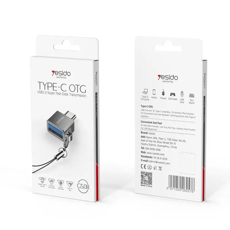 Yesido GS08 Type-C to USB 3.0 OTG Mini Connector Adapter with Keychain