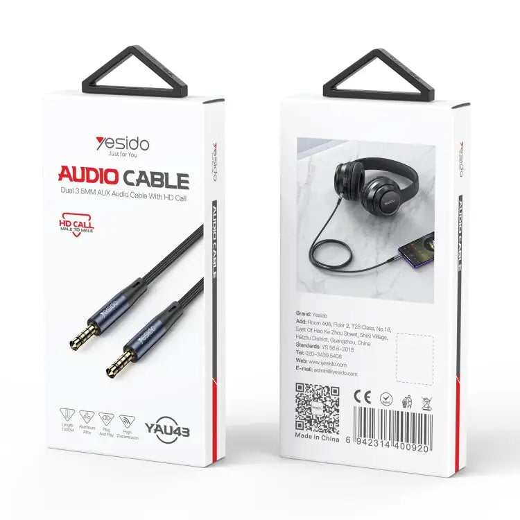 Yesido YAU43 3.5mm to 3.5mm AUX Audio Adapter Cable Length: 1m YAU43 - YAU43 - Apple Accessories