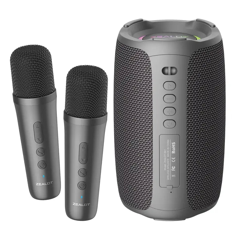 Zealot S61M RGB Rhythmic Light Karaoke Wireless Speaker Single Mic Dual Mic - Dual Mic - Apple Accessories