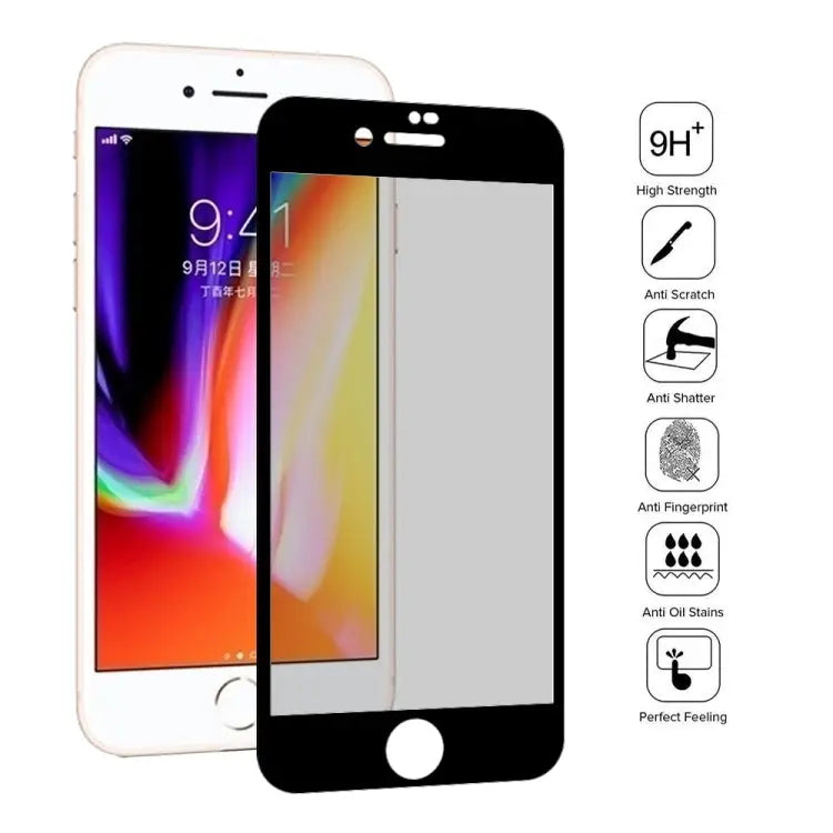 0.26mm 9H 3D Highly Transparent Privacy Anti-glare Tempered Glass Film for iPhone 8 & 7 - iPhone 8 & 7 / Black