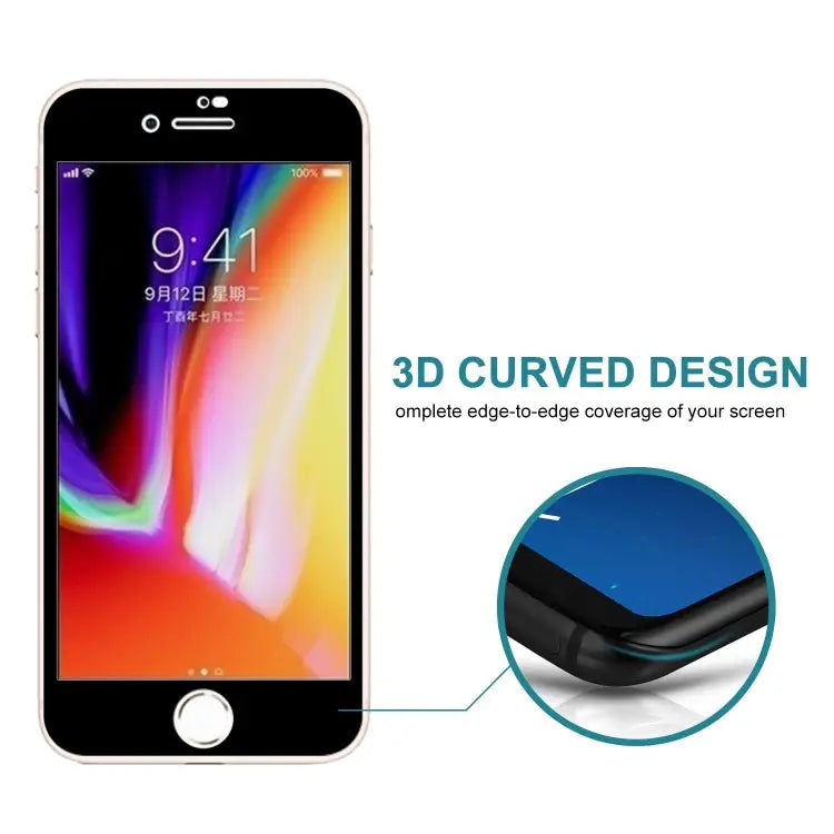 0.26mm 9H 3D Highly Transparent Privacy Anti-glare Tempered Glass Film for iPhone 8 & 7 - iPhone 8 & 7 / Black