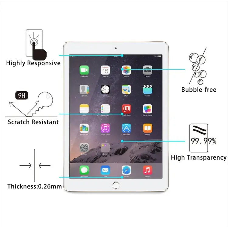 0.26mm 9H+ Surface Hardness 2.5D Explosion-proof Tempered Glass Film for iPad mini 4 For iPad mini 4 2.5D - For iPad