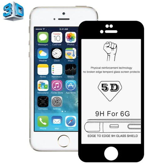 0.26mm 9H Surface Hardness 5D Explosion-proof Tempered Glass Screen Film for iPhone 6 & 6s - Black
