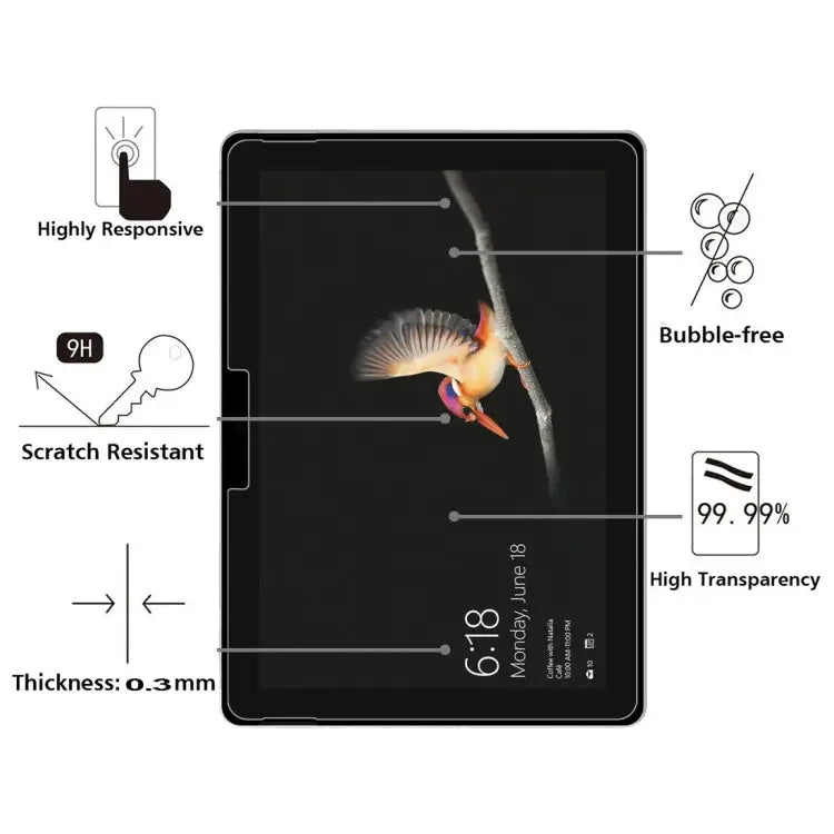 0.26mm 9H Surface Hardness Explosion-proof Tempered Glass Film for Microsoft Surface Go 10.0 For Surface Go