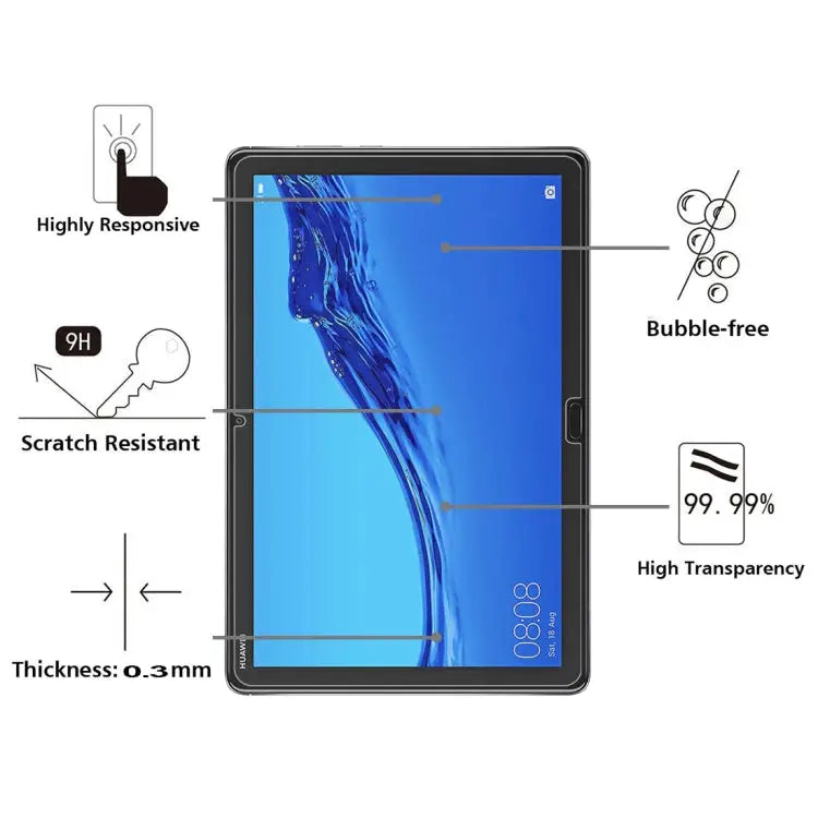 0.26mm 9H Surface Hardness Explosion-proof Tempered Glass Film for Huawei MediaPad M5 lite 10.1 For MediaPad M5 lite